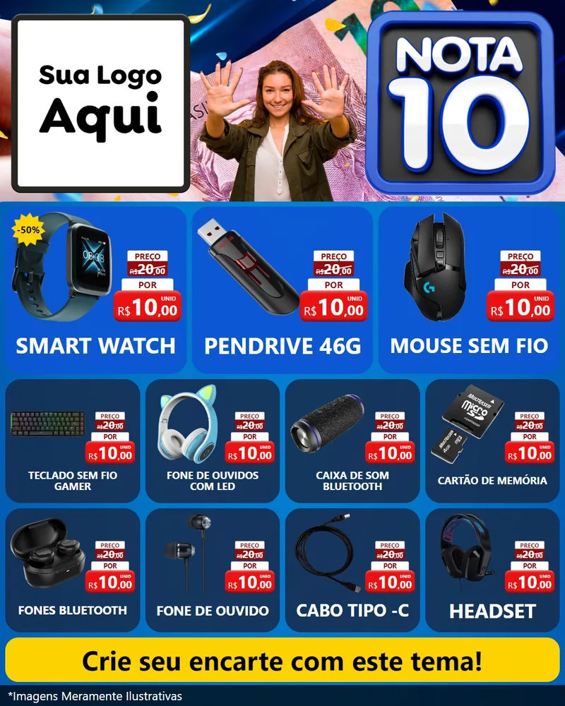 Modelo de Rede Social para Feed Instagram com o tema Nota 10 para Informática