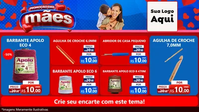 Modelo de TV para TV Horizontal com o tema Promoção das Mães para Armarinho e Aviamentos