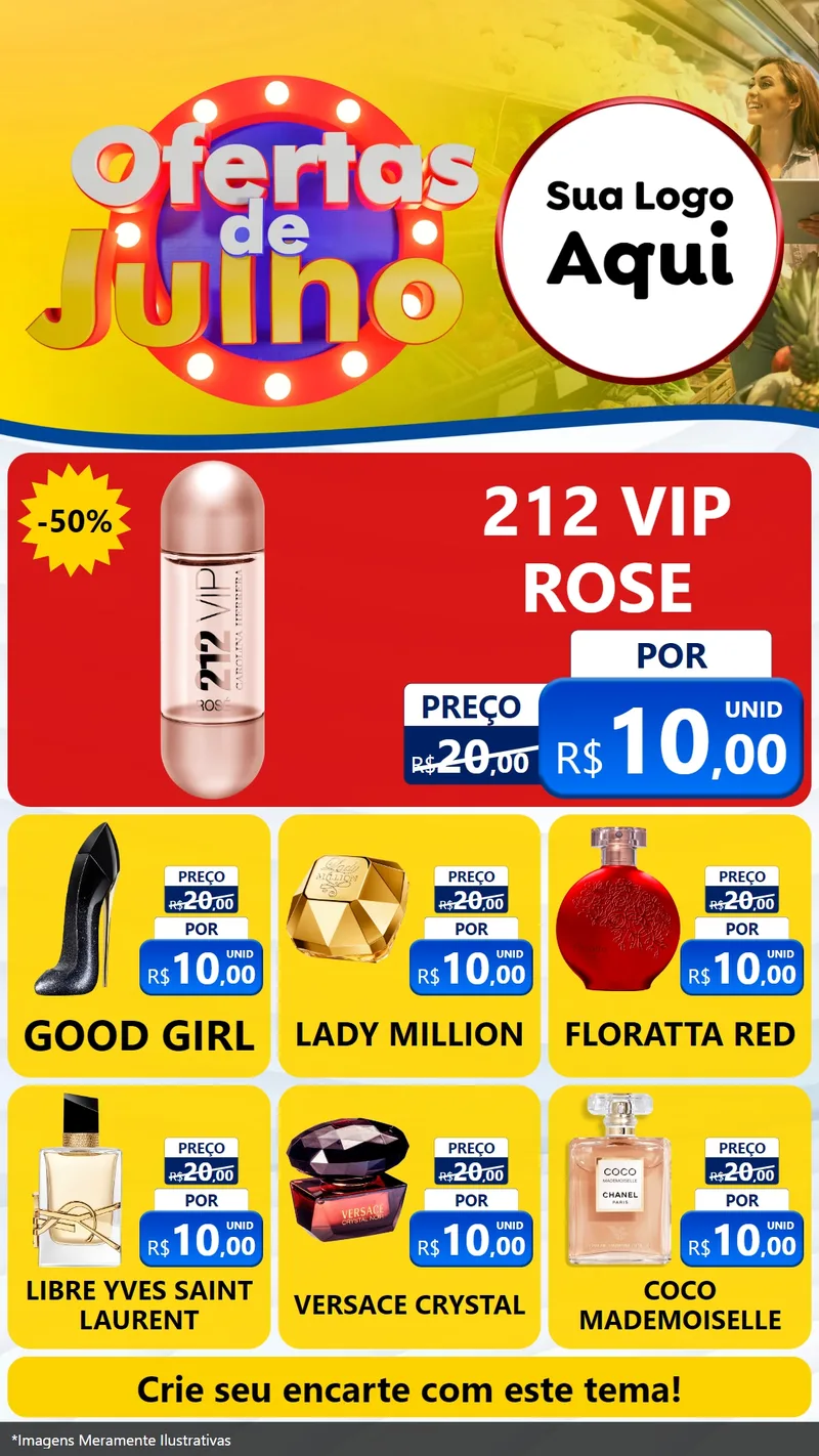 Modelo de Rede Social para Stories com o tema Ofertas de Julho para Perfumes