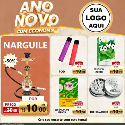 Modelo de Rede Social para Feed Facebook com o tema Ano Novo Com Economia para Tabacaria