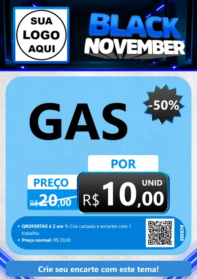 Modelo de Cartaz para Cartaz A4 Vertical com o tema Black November para Água e gás