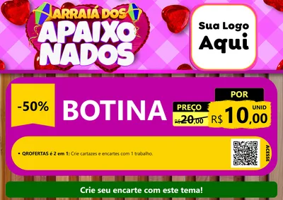 Modelo de Cartaz para Cartaz A4 Horizontal com o tema Arraiá dos Apaixonados para Agropecuária