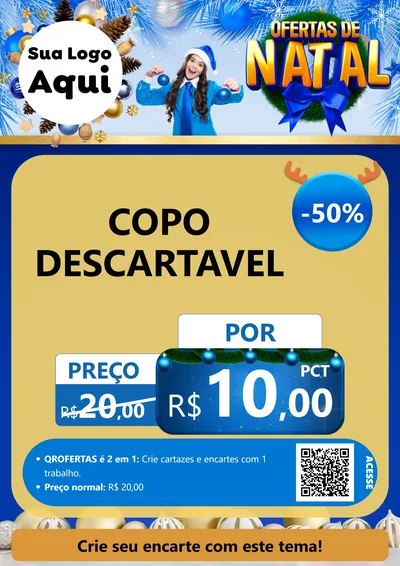 Modelo de Cartaz para Cartaz A4 Vertical com o tema Ofertas de Natal para Embalagens