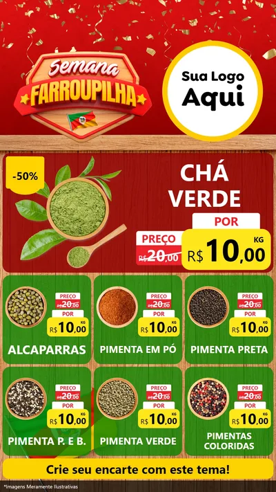 Modelo de Rede Social para Stories com o tema Semana Farroupilha para Produtos Naturais
