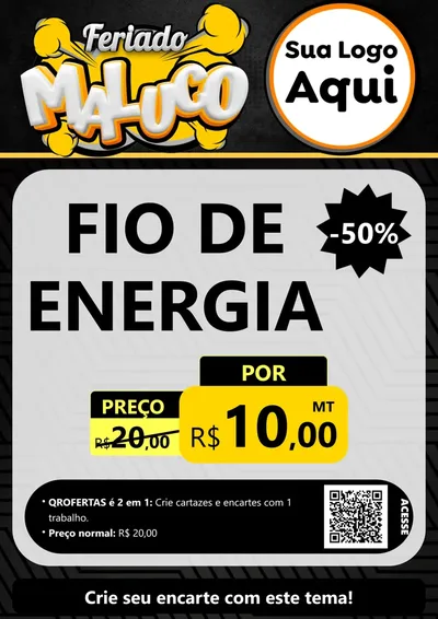 Modelo de Cartaz para Cartaz A4 Vertical com o tema Feriado Maluco para Materiais Elétricos