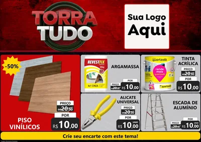 Modelo de Encarte para Encarte A4 Horizontal com o tema Torra Tudo para Material para Construção