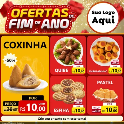 Modelo de Rede Social para Feed Facebook com o tema Ofertas de Fim de Ano para Salgadaria