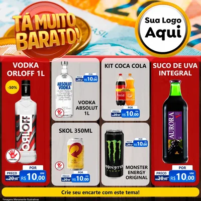 Modelo de Rede Social para Feed Facebook com o tema Está Muito Barato para Distribuidora de bebidas