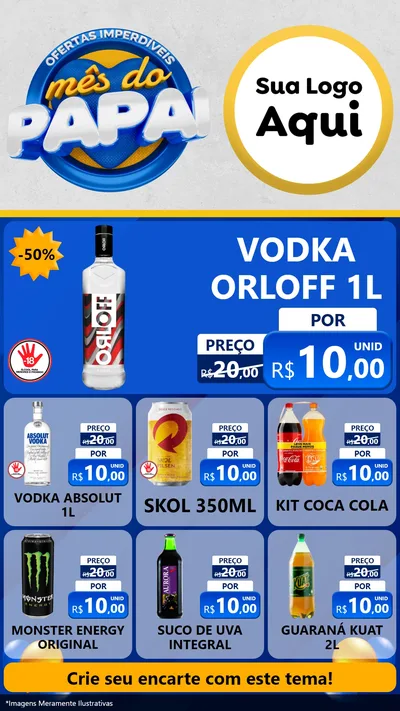 Modelo de Rede Social para Stories com o tema Ofertas Imperdíveis Mês Do Papai para Distribuidora de bebidas