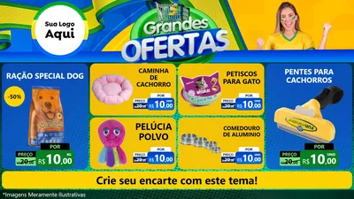 Modelo de TV para TV Horizontal com o tema Grandes Ofertas para Pet Shop