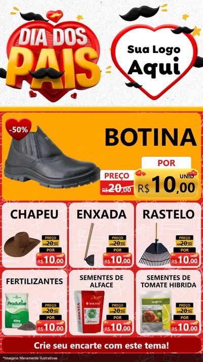 Modelo de Rede Social para Stories com o tema Dia dos Pais para Agropecuária