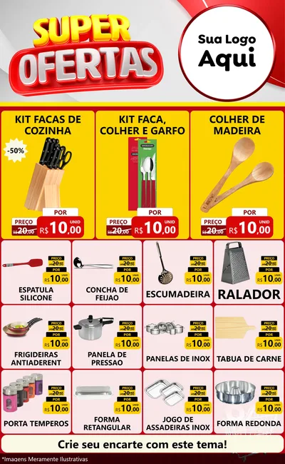 Modelo de Encarte para Encarte Grande com o tema Super Ofertas para Utilidades Domésticas