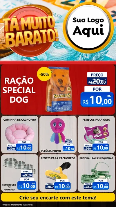 Modelo de Rede Social para Stories com o tema Está Muito Barato para Pet Shop