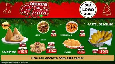 Modelo de TV para TV Horizontal com o tema Ofertas de Natal para Salgadaria