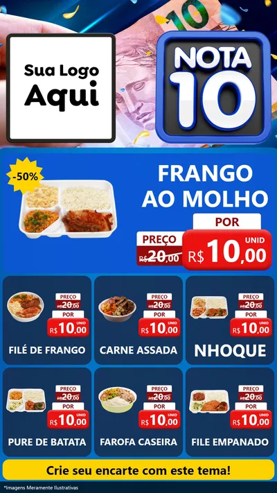 Modelo de Rede Social para Stories com o tema Nota 10 para Restaurante