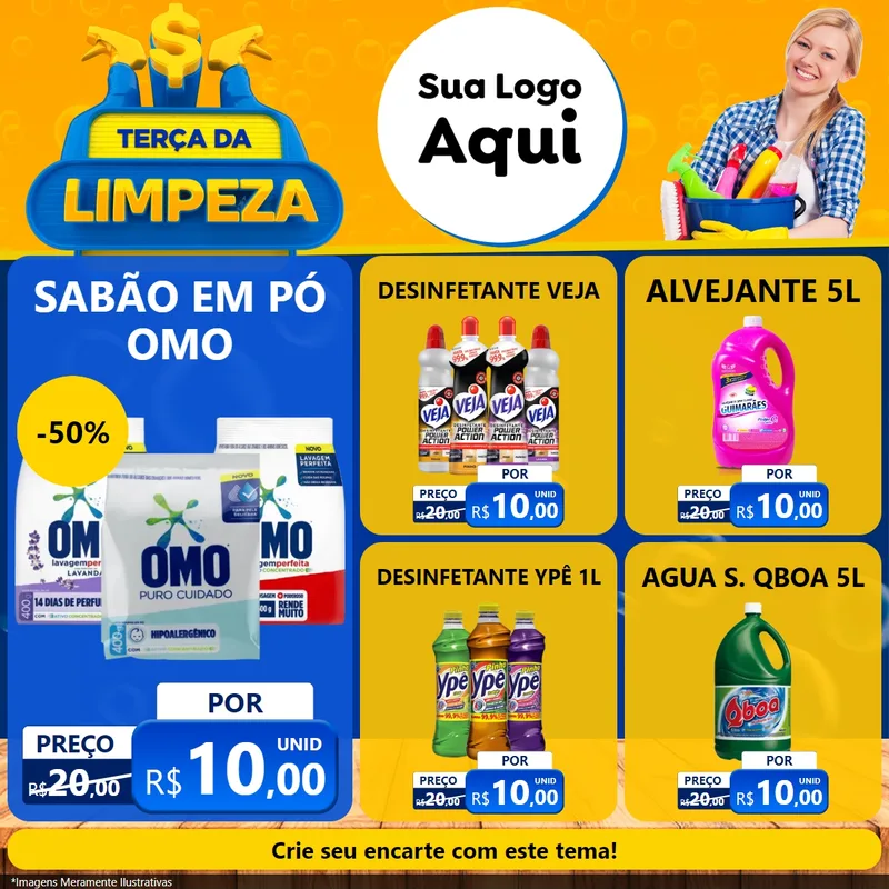 Modelo de Rede Social para Feed Facebook com o tema Terça da Limpeza para Produtos de Limpeza