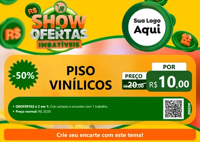 Modelo de Cartaz para Cartaz A4 Horizontal com o tema Show de Ofertas Imbatíveis para Material para Construção