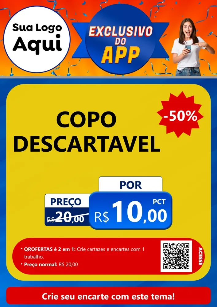 Modelo de Cartaz para Cartaz A4 Vertical com o tema Exclusivo do Aplicativo para Embalagens