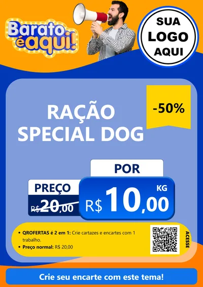 Modelo de Cartaz para Cartaz A4 Vertical com o tema Barato é aqui para Pet Shop