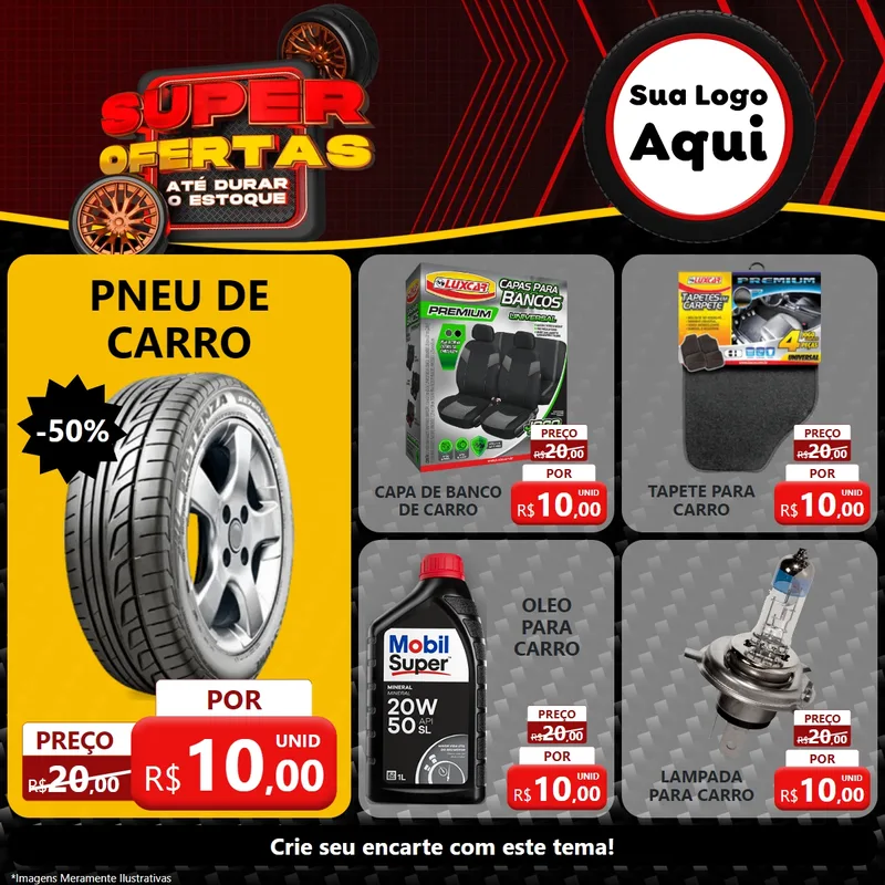 Modelo de Rede Social para Feed Facebook com o tema Super Ofertas Até Durar o Estoque para Auto peças