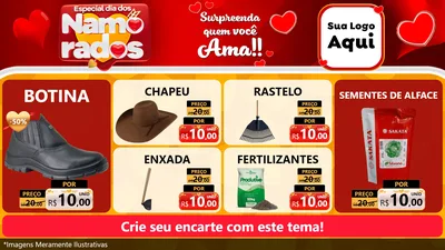 Modelo de TV para TV Horizontal com o tema Especial Dia dos Namorados para Agropecuária