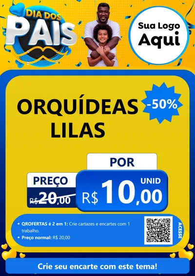 Modelo de Cartaz para Cartaz A4 Vertical com o tema Dia dos Pais para Floricultura e jardim