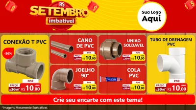 Modelo de TV para TV Horizontal com o tema Setembro Imbatível para Tubos e conexões