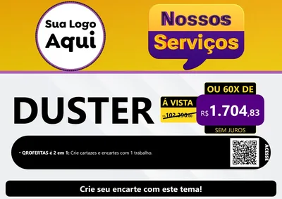 Modelo de Cartaz para Cartaz A4 Horizontal com o tema Nossos Serviços para Concessionaria de Carros