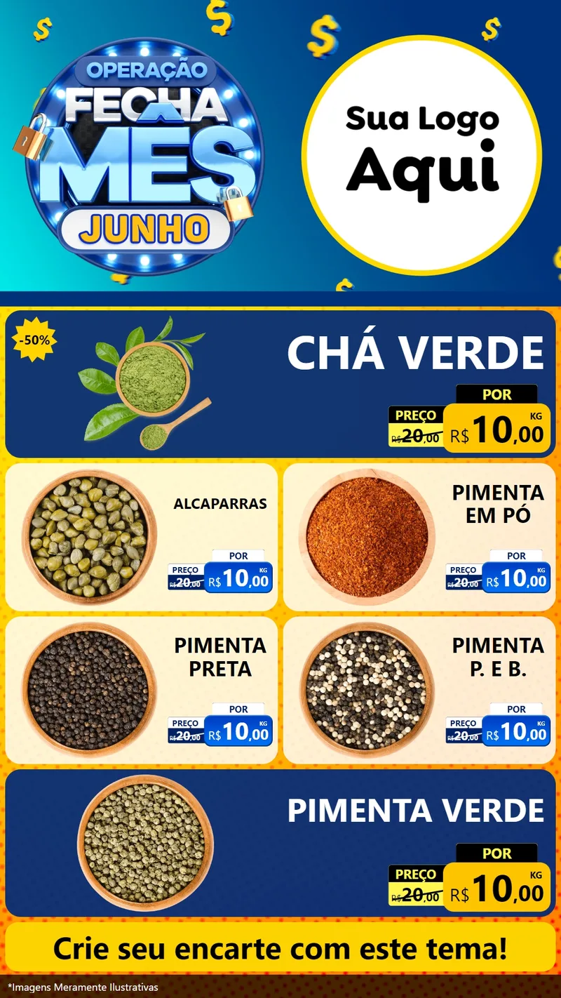 Modelo de TV para TV Vertical com o tema Operação Fecha Mês, Junho para Produtos Naturais