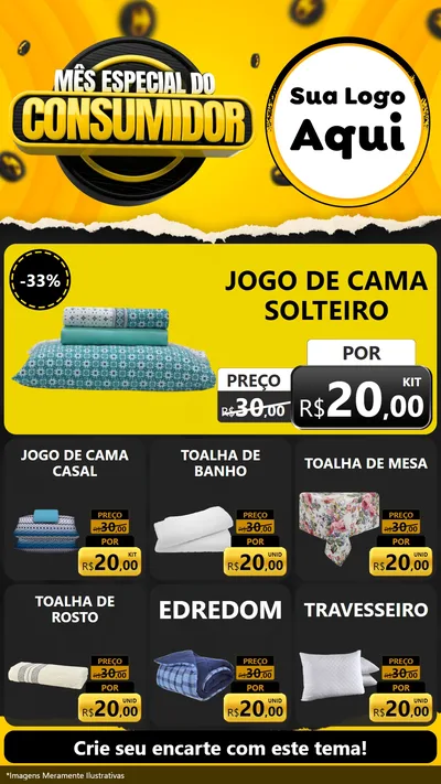 Modelo de Rede Social para Stories com o tema Mês Especial do Consumidor para Cama, Mesa e Banho