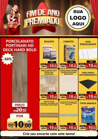 Modelo de Encarte para Encarte A4 Vertical com o tema Fim de Ano Premiado para Pisos e revestimentos