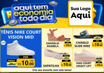 Modelo de Encarte para Encarte A4 Horizontal com o tema Aqui Tem Economia Todo Dia para Calçados