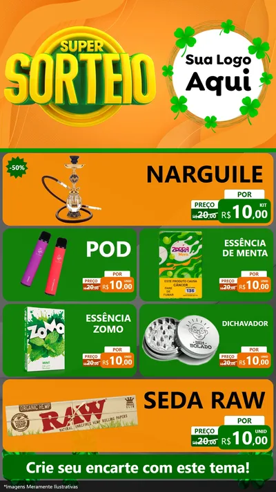 Modelo de TV para TV Vertical com o tema Super Sorteio para Tabacaria