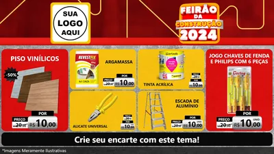 Modelo de TV para TV Horizontal com o tema Feirão da Construção 2024 para Material para Construção
