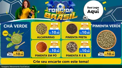 Modelo de TV para TV Horizontal com o tema Torcida Vai Brasil - Copa para Produtos Naturais