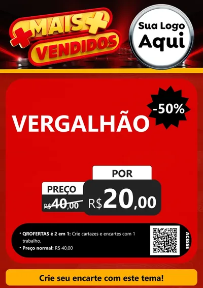 Modelo de Cartaz para Cartaz A4 Vertical com o tema Mais Vendidos para Ferragens