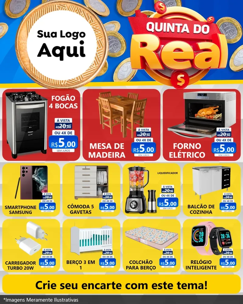 Modelo de Rede Social para Feed Instagram com o tema Quinta do Real para Móveis e Eletro