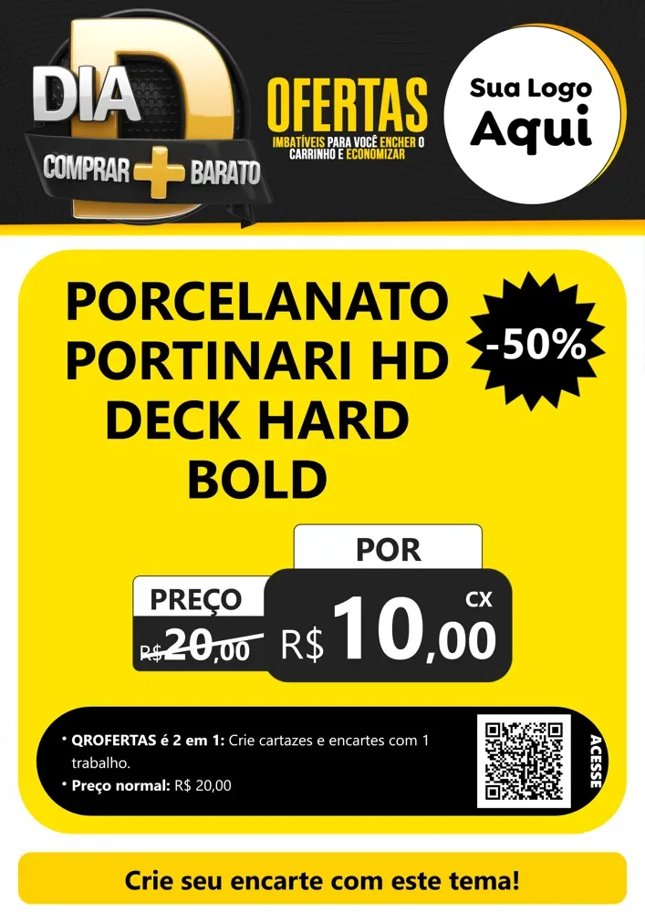 Modelo de Cartaz para Cartaz A4 Vertical com o tema Dia D Mais Economia para Pisos e revestimentos