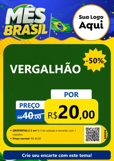 Modelo de Cartaz para Cartaz A4 Vertical com o tema Mês do Brasil para Ferragens