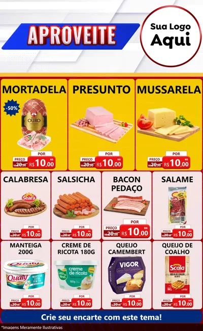 Modelo de Encarte para Encarte Grande com o tema Aproveite para Frios e Laticínios