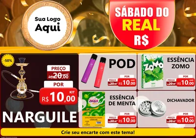 Modelo de Encarte para Encarte A4 Horizontal com o tema Sábado do Real para Tabacaria