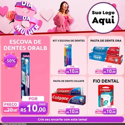 Modelo de Rede Social para Feed Facebook com o tema Dia da Mulher para Higiene Pessoal