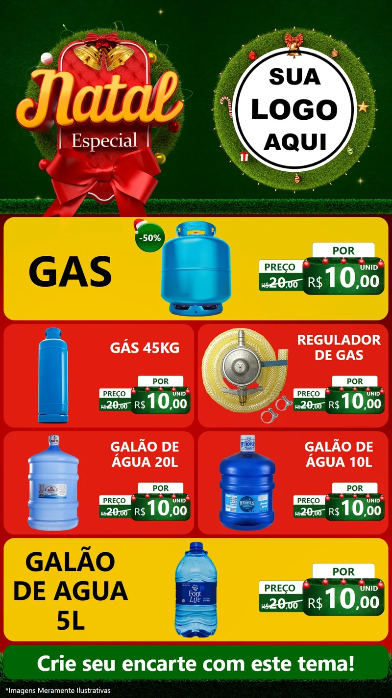 Modelo de TV para TV Vertical com o tema Natal Especial para Água e gás