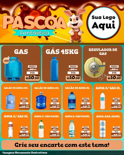 Modelo de Rede Social para Feed Instagram com o tema Páscoa Fantástica para Água e gás
