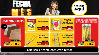 Modelo de TV para TV Horizontal com o tema Fecha Mês para Material para Construção