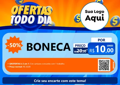 Modelo de Cartaz para Cartaz A4 Horizontal com o tema Ofertas Todo Dia para Brinquedos