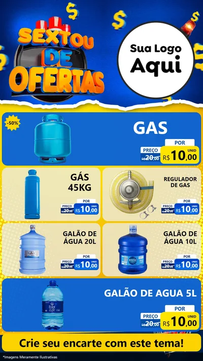 Modelo de TV para TV Vertical com o tema Sextou de Ofertas para Água e gás