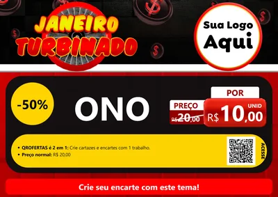 Modelo de Cartaz para Cartaz A4 Horizontal com o tema Janeiro Turbinado para Óticas