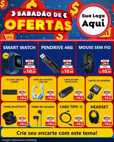 Modelo de Rede Social para Feed Instagram com o tema Sabadão de Ofertas para Informática