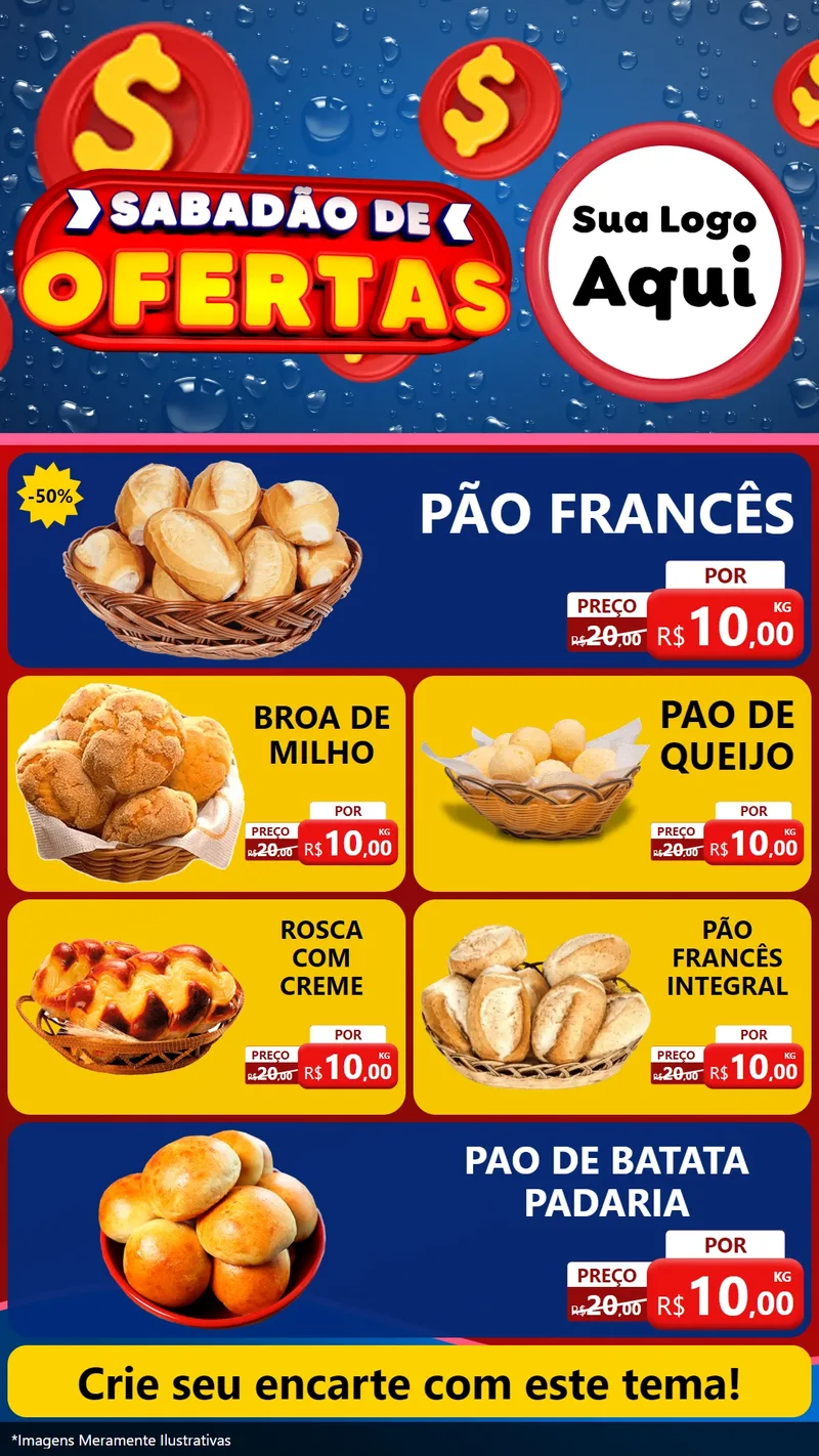 Modelo de TV para TV Vertical com o tema Sabadão de Ofertas para Padaria